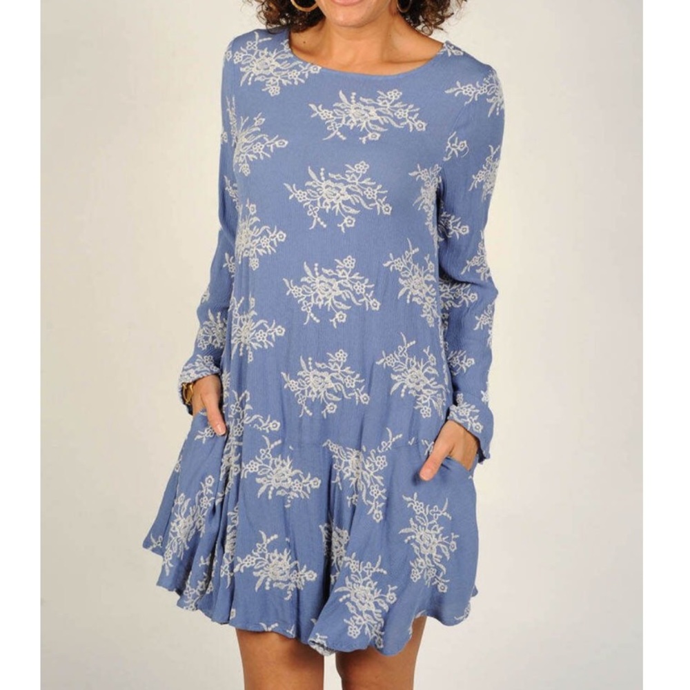 Uncle Frank Blue Embroidered Vineyard Dress